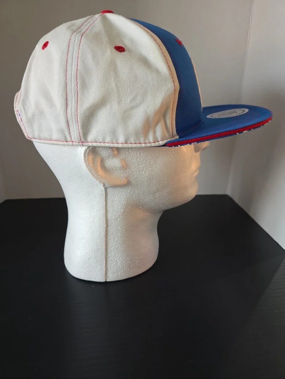 Dubble Bubble Blue & White Snapback Hat with Red Logo
